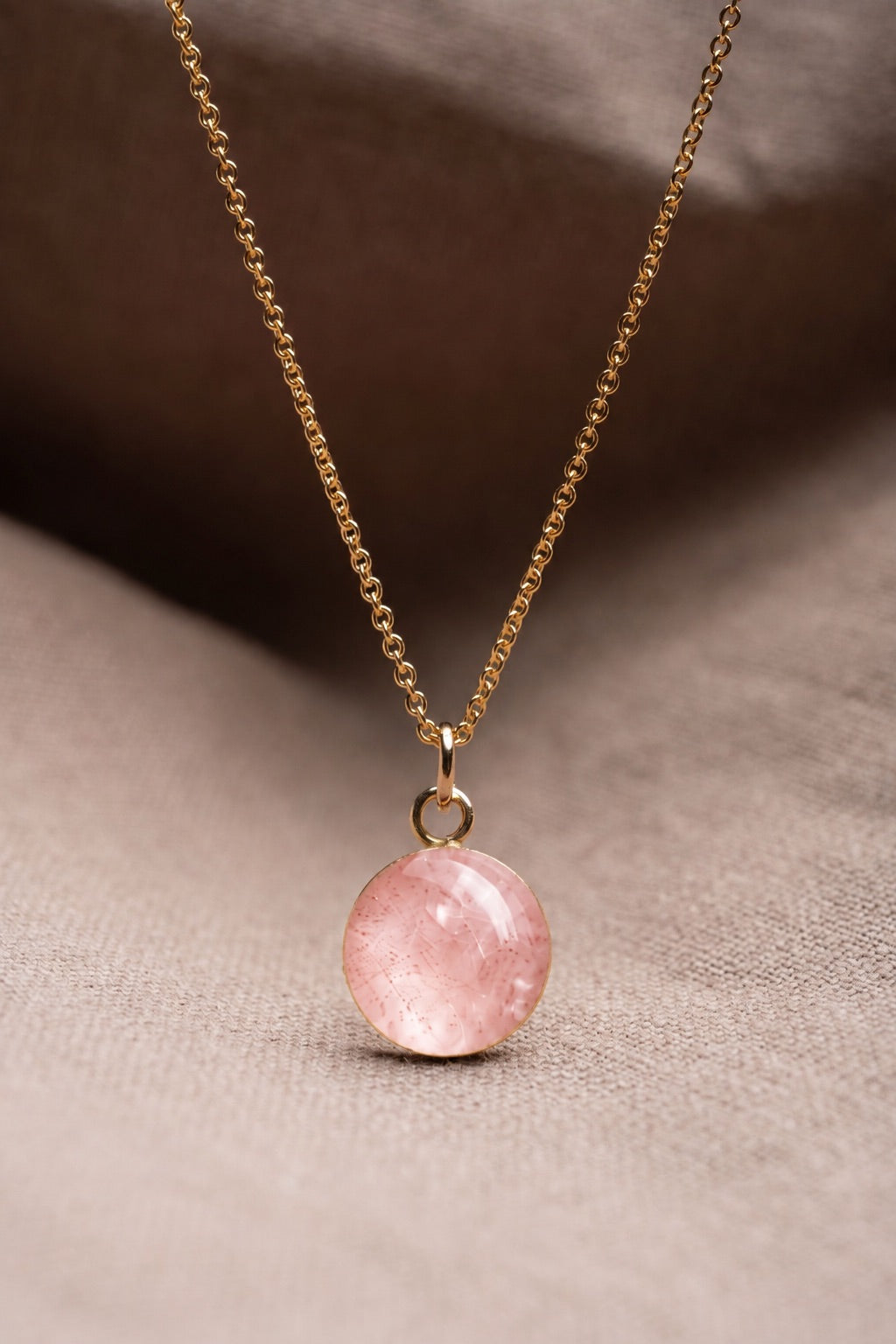 Cherry Blossom Round Necklace Gold