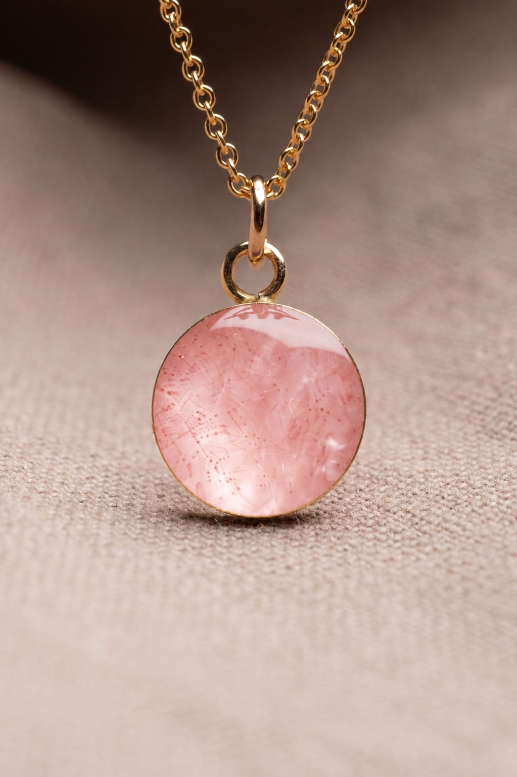 Cherry Blossom Round Necklace Gold