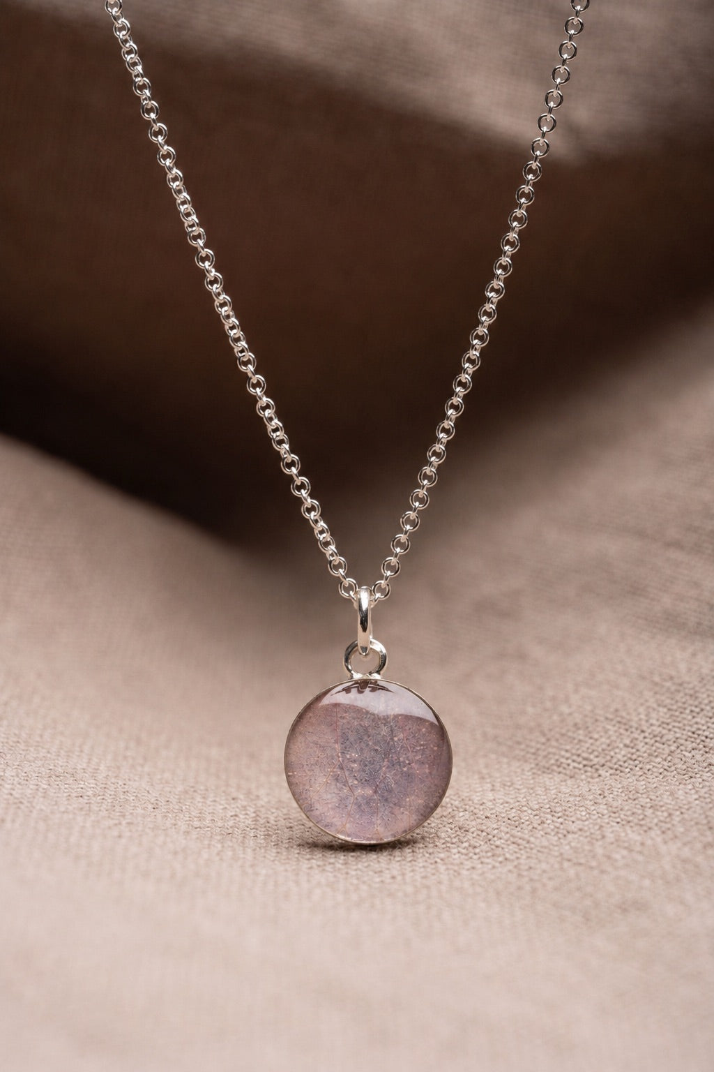 Cherry Blossom Round Necklace Silver