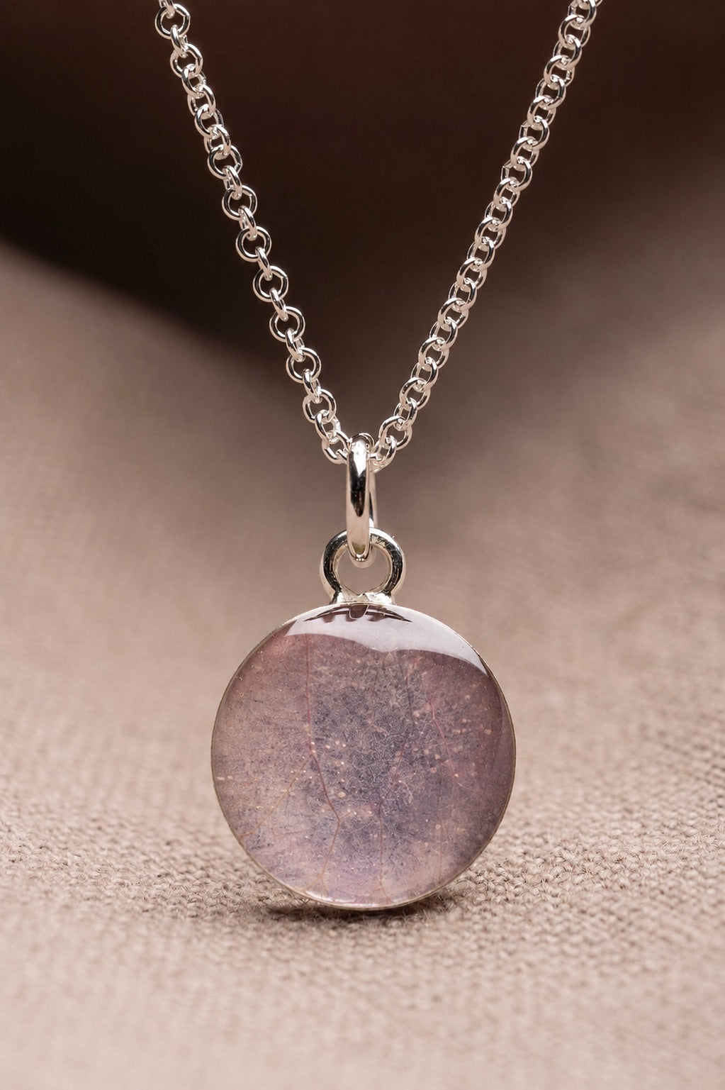 Cherry Blossom Round Necklace Silver