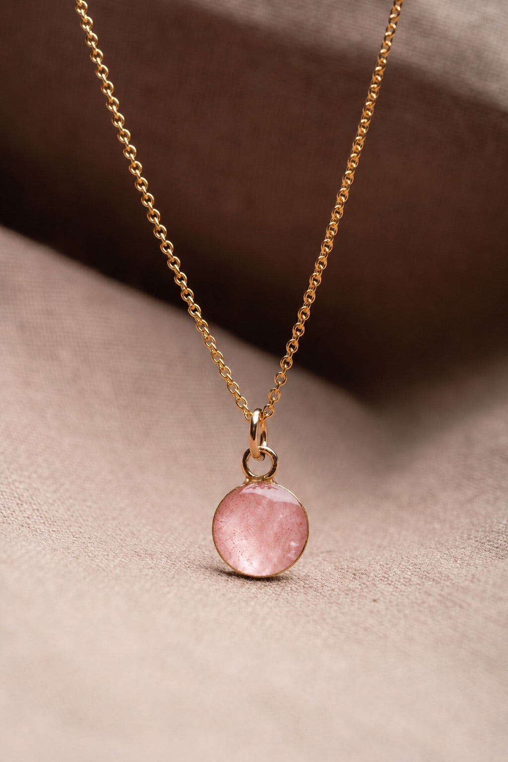 Cherry Blossom Round Necklace Gold