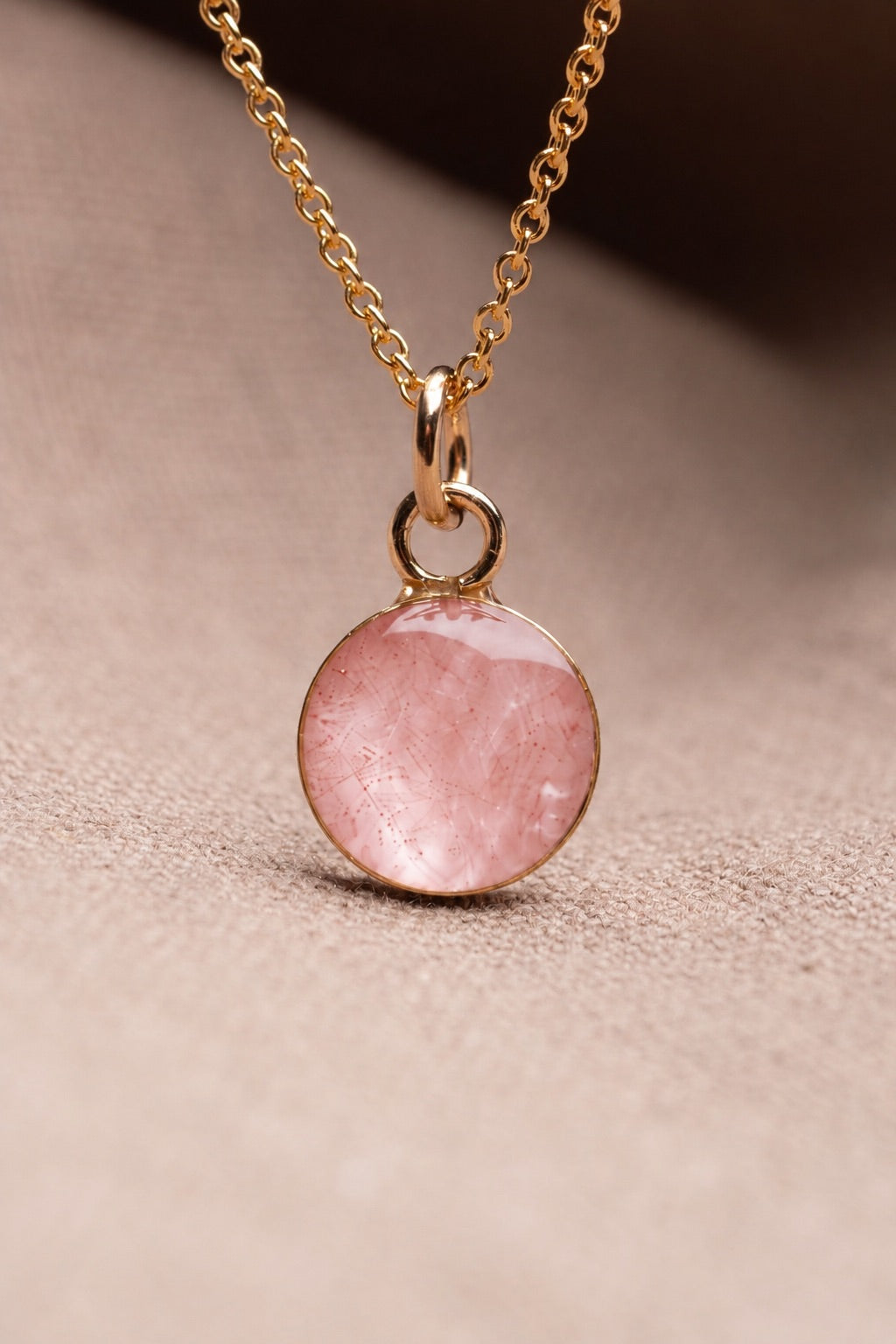 Cherry Blossom Round Necklace Gold