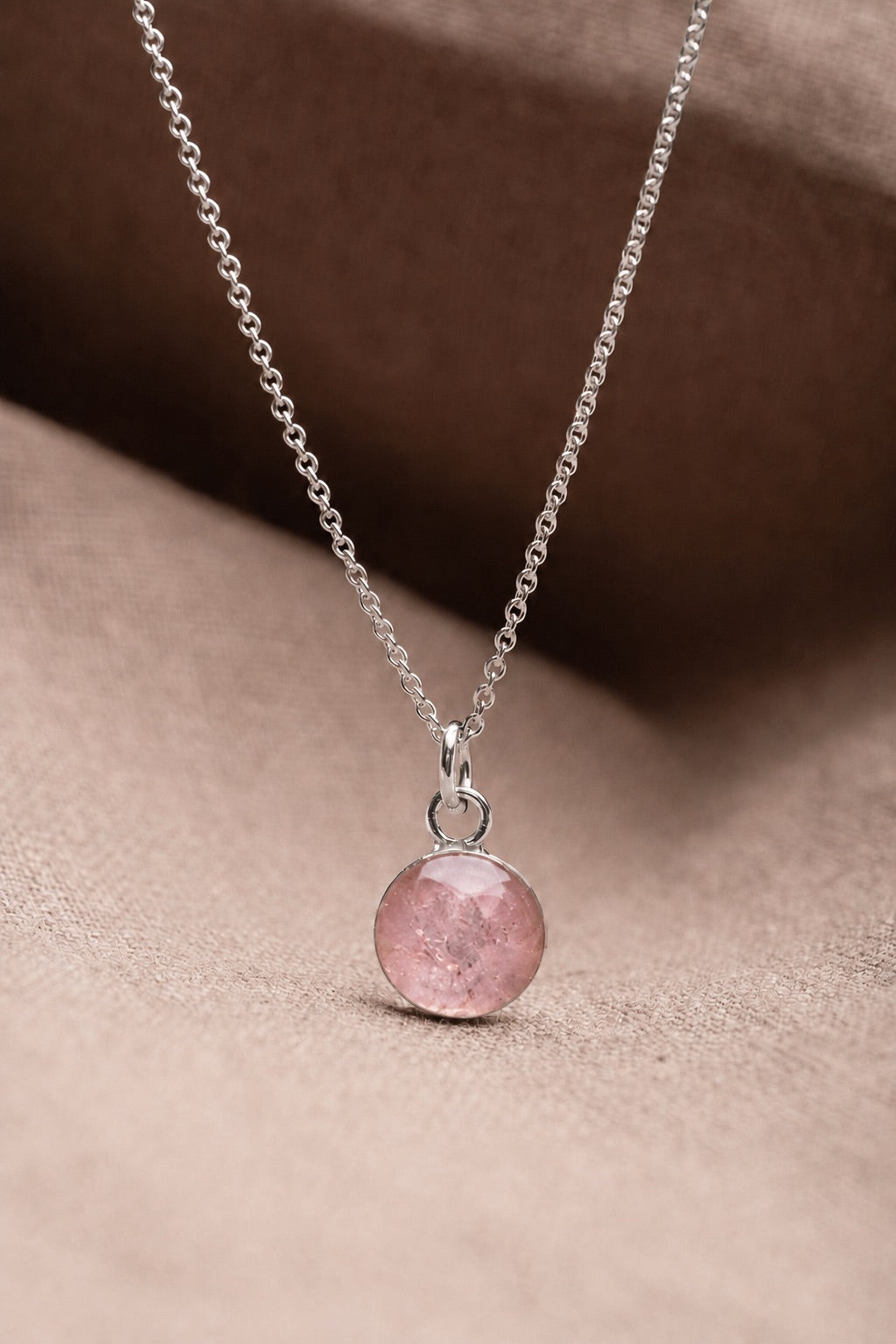 Cherry Blossom Round Necklace Silver