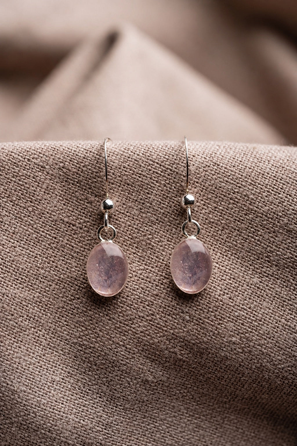 Cherry Blossom Oval Earrings Gold