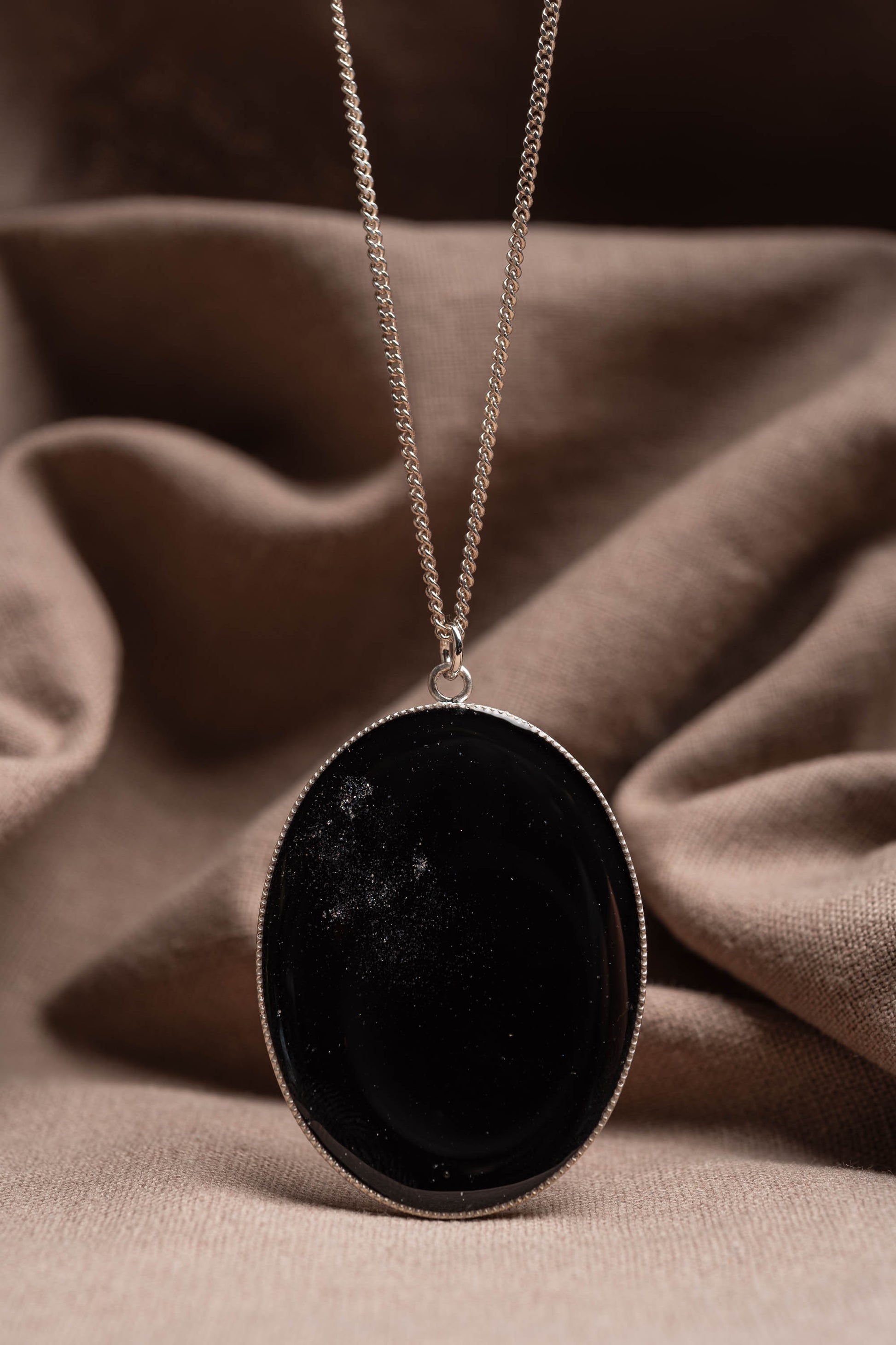 Cluster Oval Necklace Silver