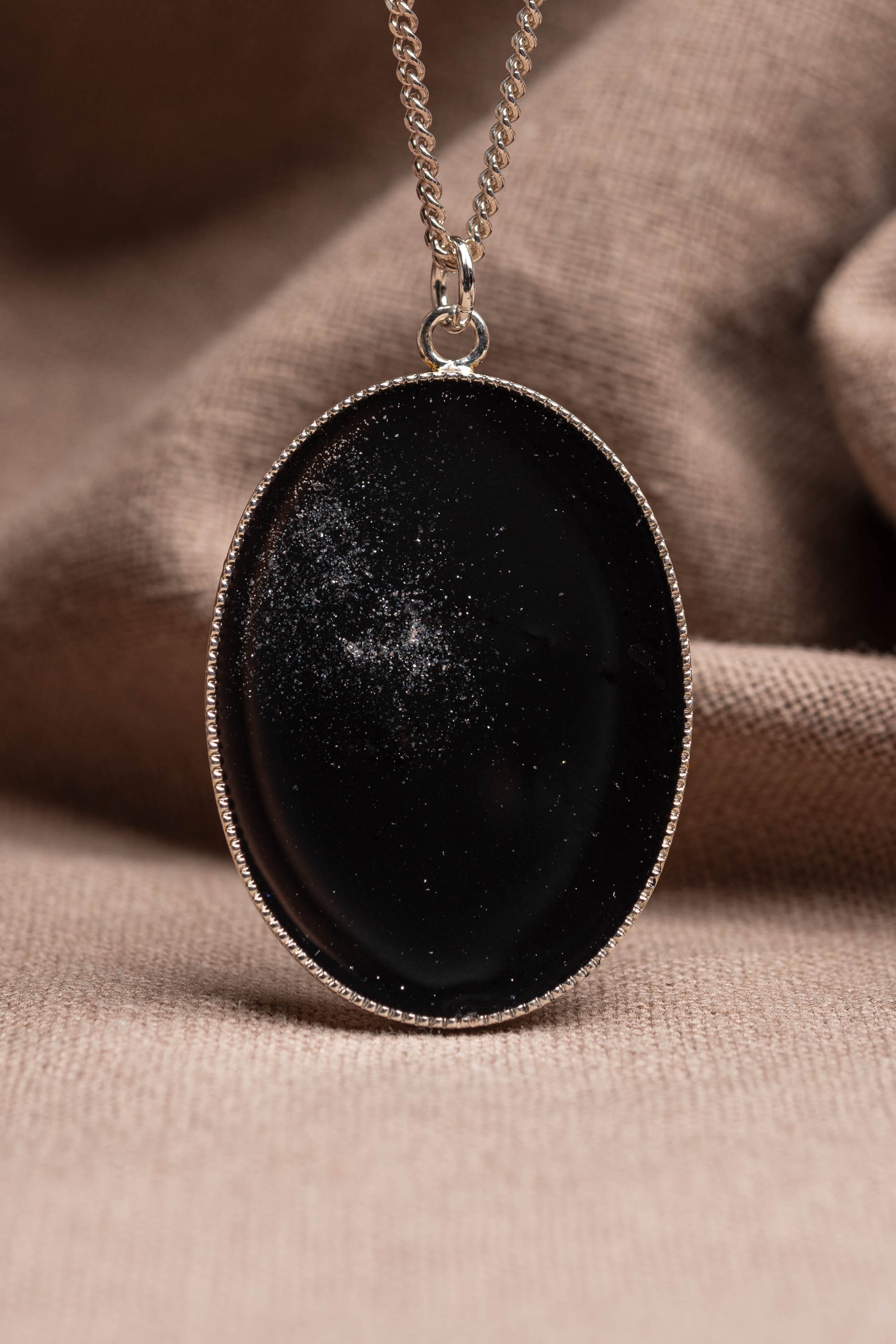 Cluster Oval Necklace Silver