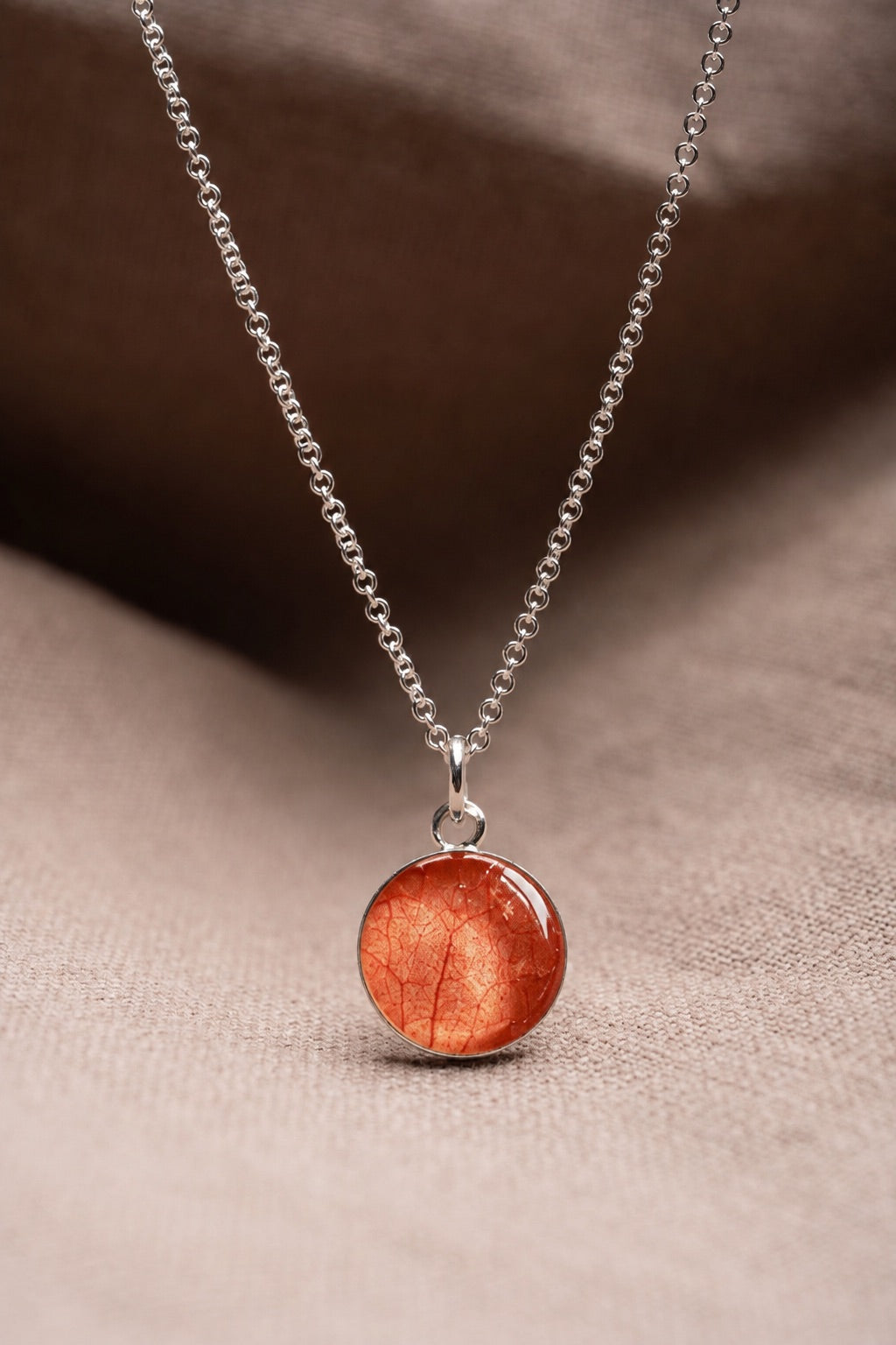 Bougainvillea Round Necklace Silver