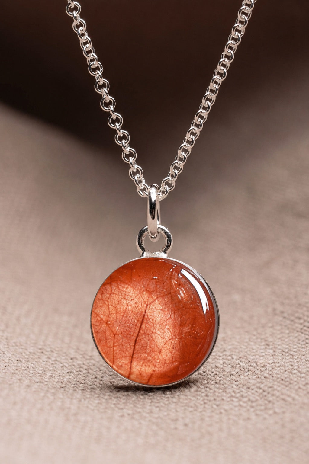 Bougainvillea Round Necklace Silver