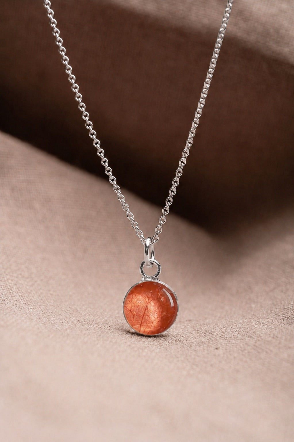 Bougainvillea Round Necklace Silver