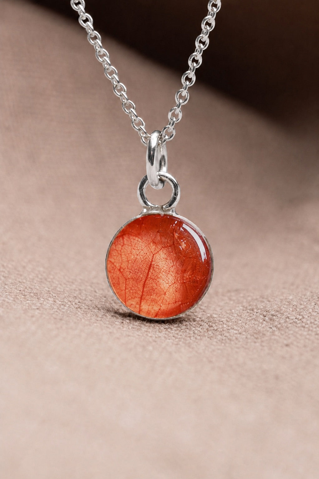 Bougainvillea Round Necklace Silver