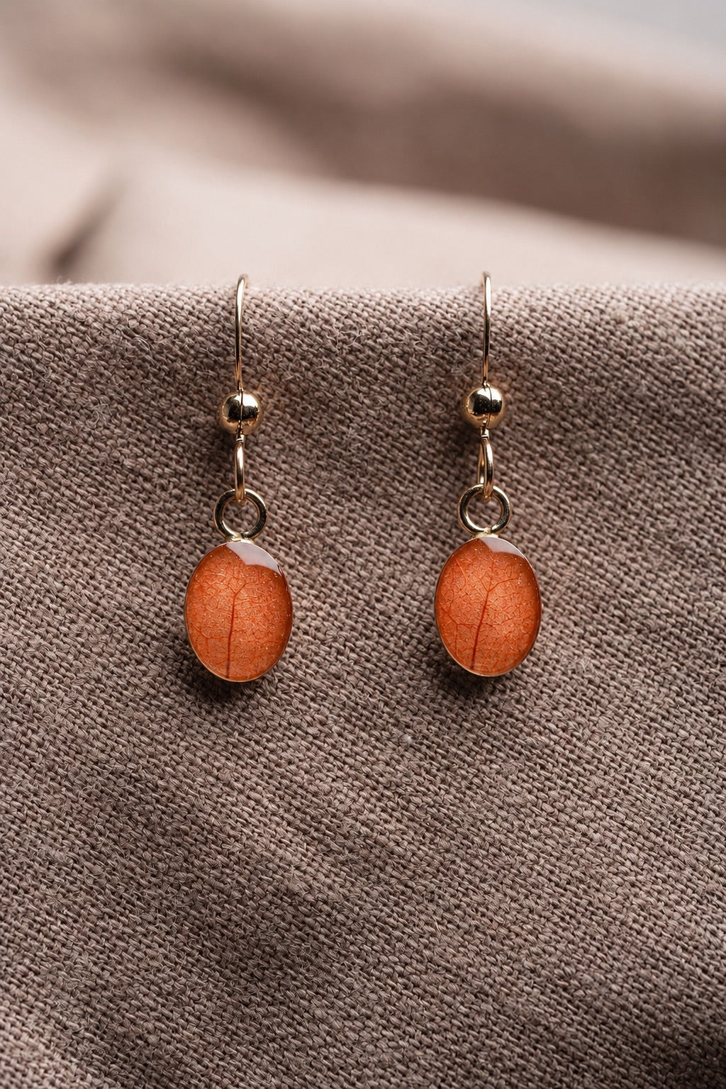 Bougainvillea Oval Earrings Gold