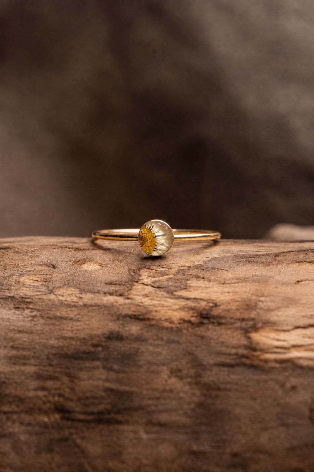 Daisy Round Stacking Ring Gold