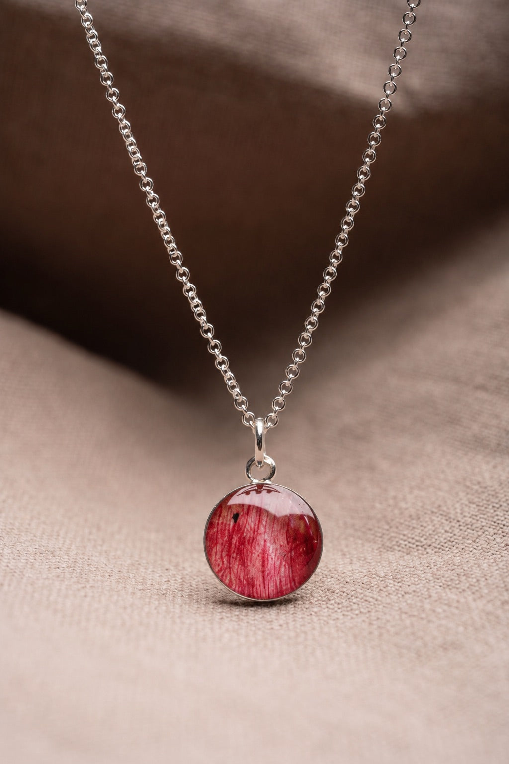 Tulip Round Necklace Silver