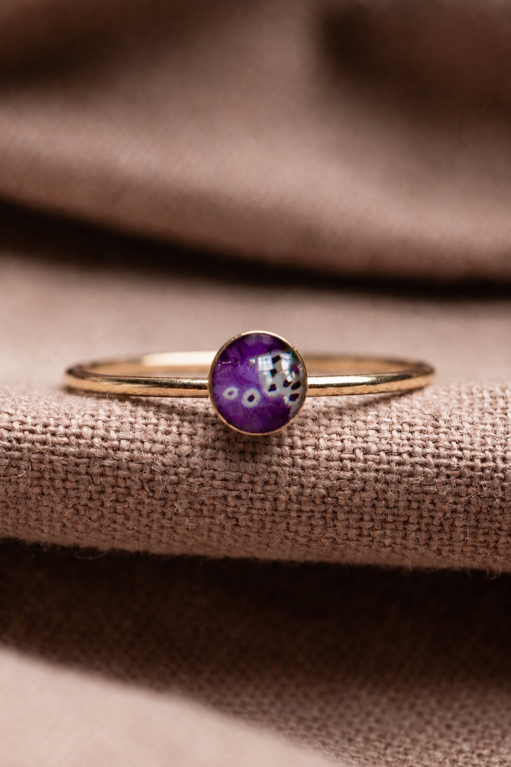Foxglove Round Stacking Ring Gold