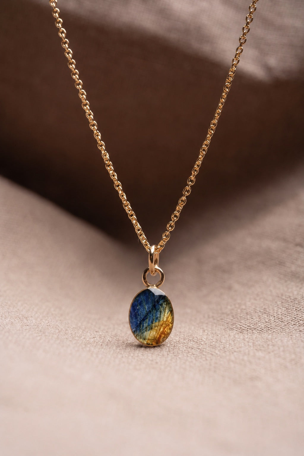 Iris Oval Necklace Gold