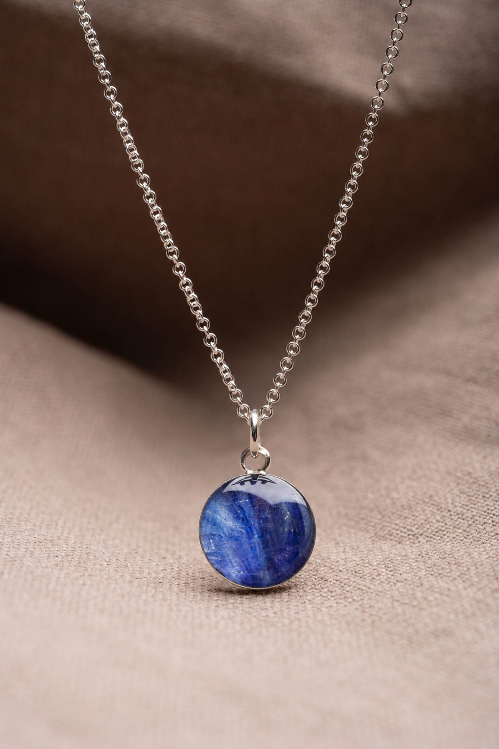 Larkspur Round Necklace Silver