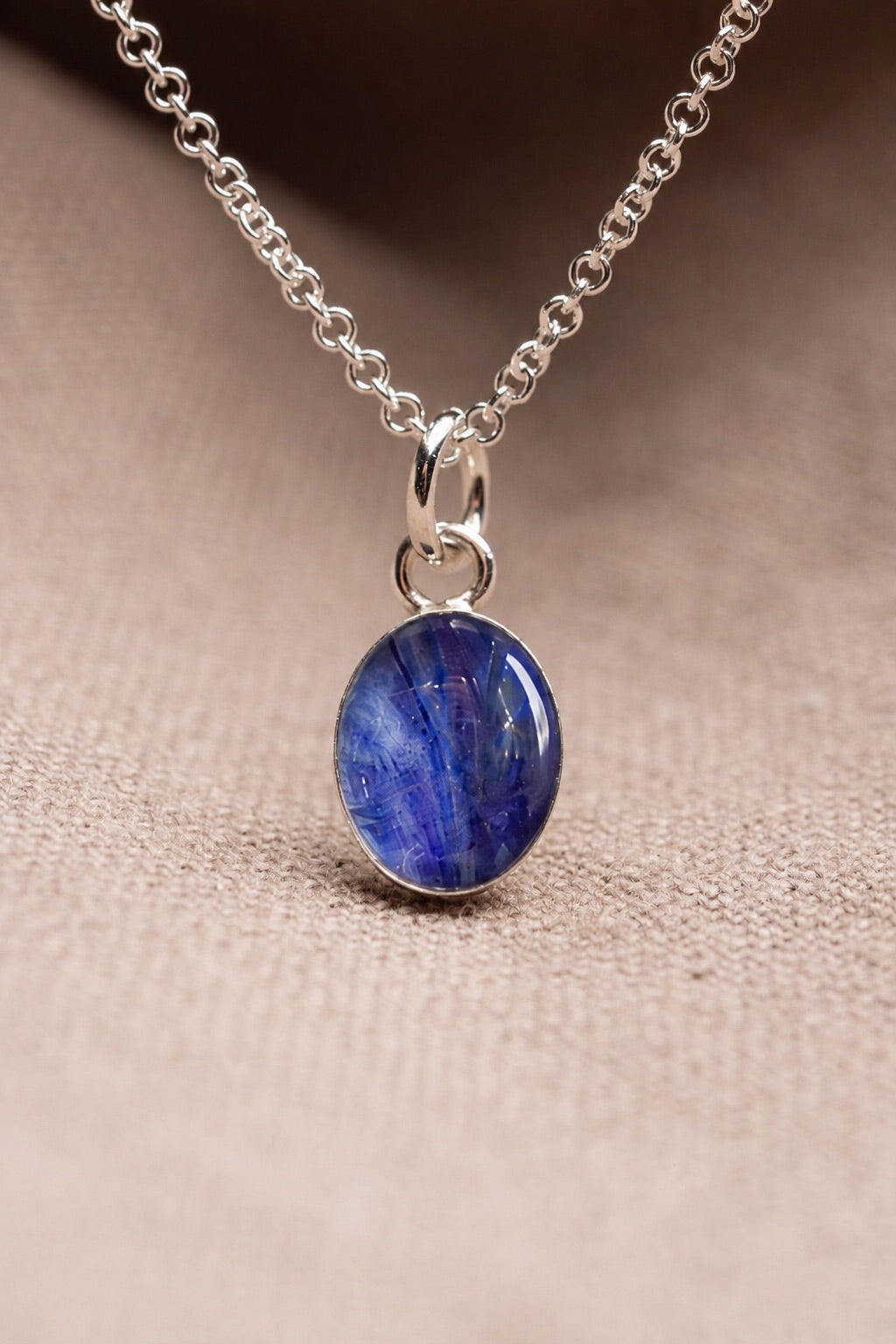 Larkspur Oval Necklace Silver
