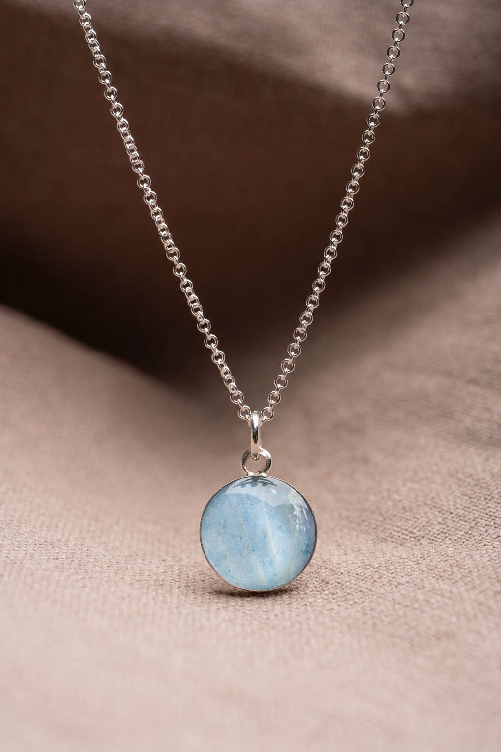 Hydrangea Round Necklace Silver