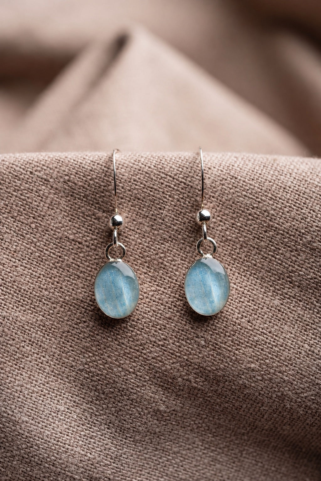Hydrangea Oval Earrings Silver