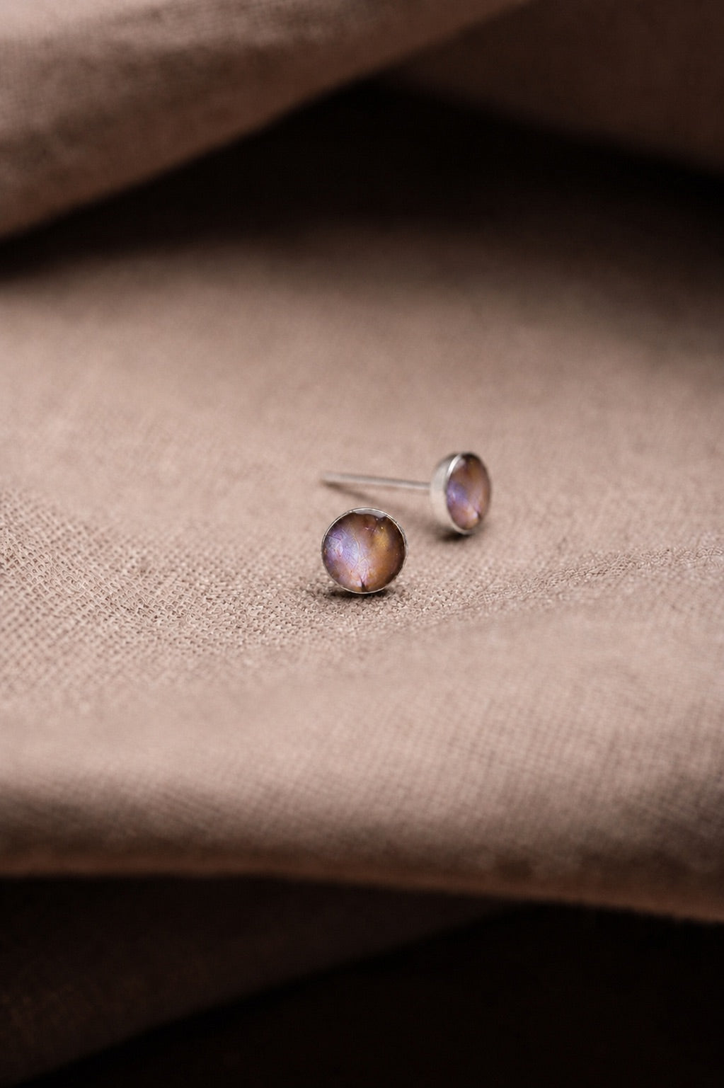 Lilac Stud Earrings Silver