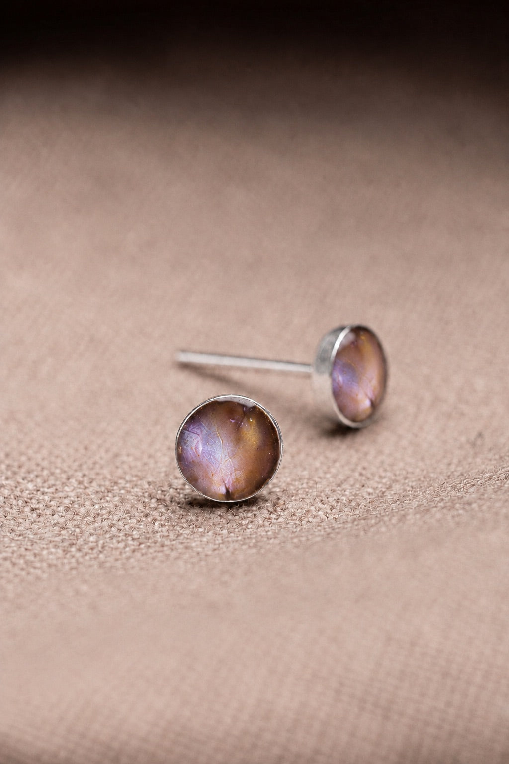 Lilac Stud Earrings Silver
