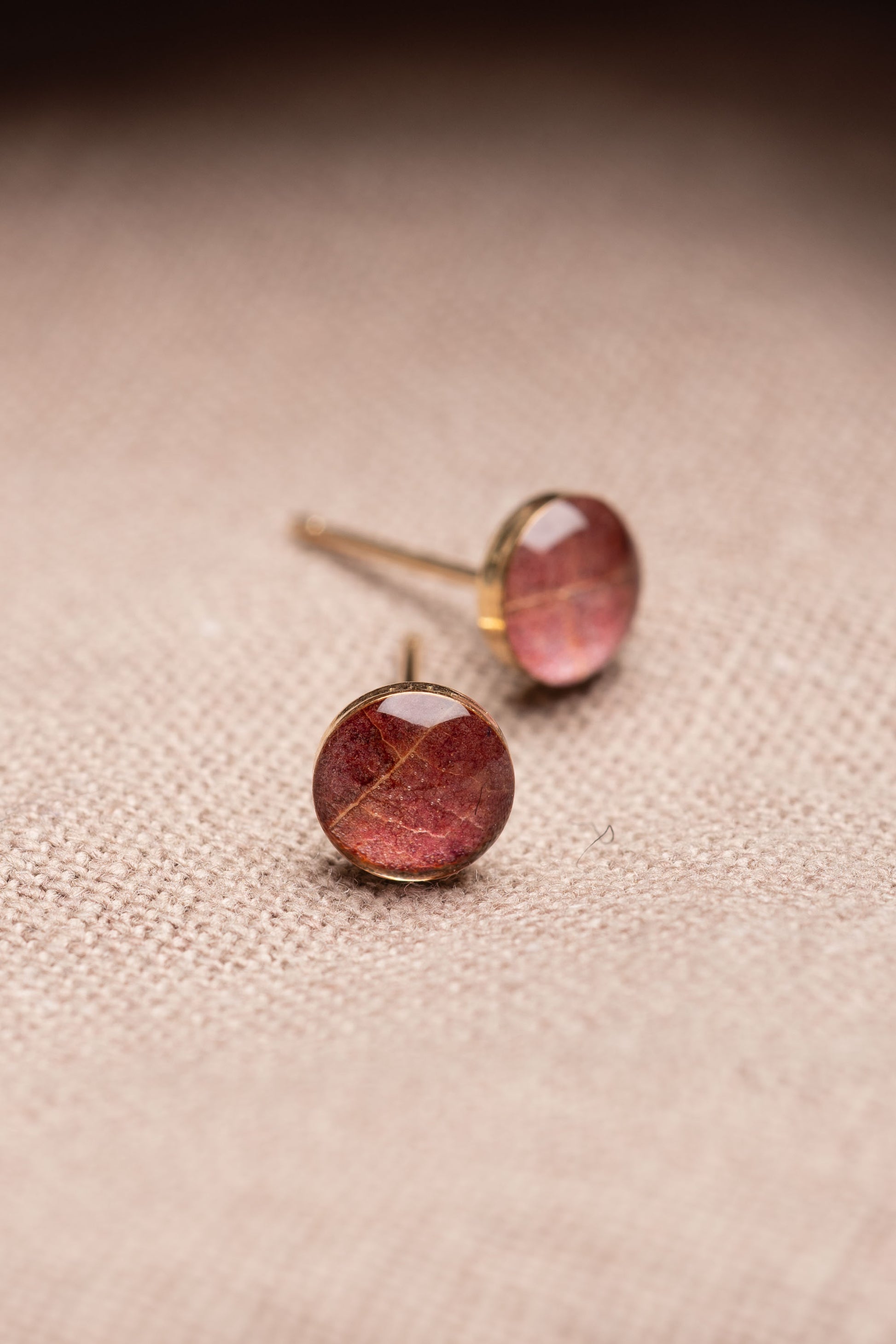Maple Leaf Stud Earrings Gold