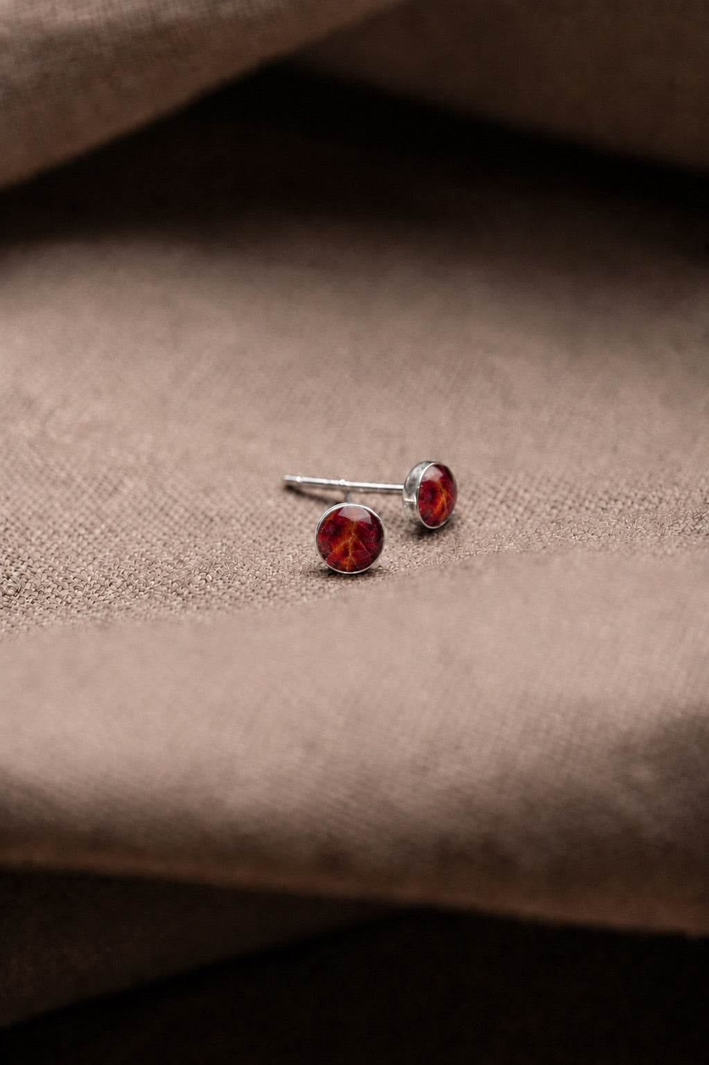Maple Leaf Stud Earrings Silver