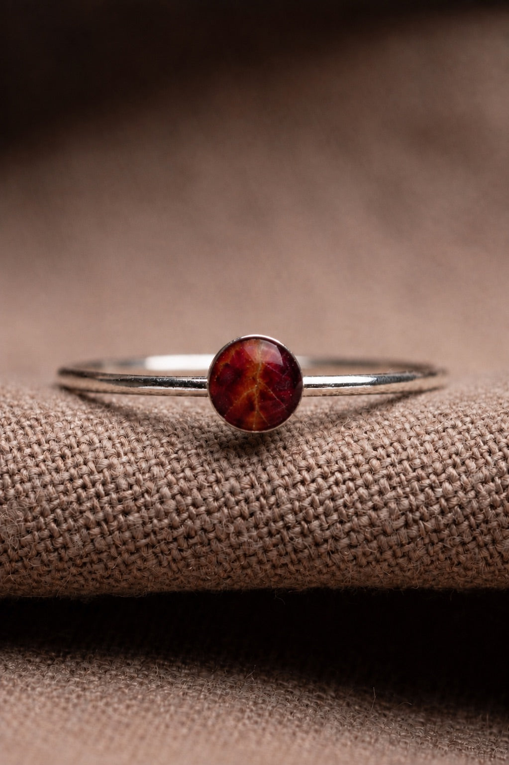 Maple Leaf Stacking Ring Silver