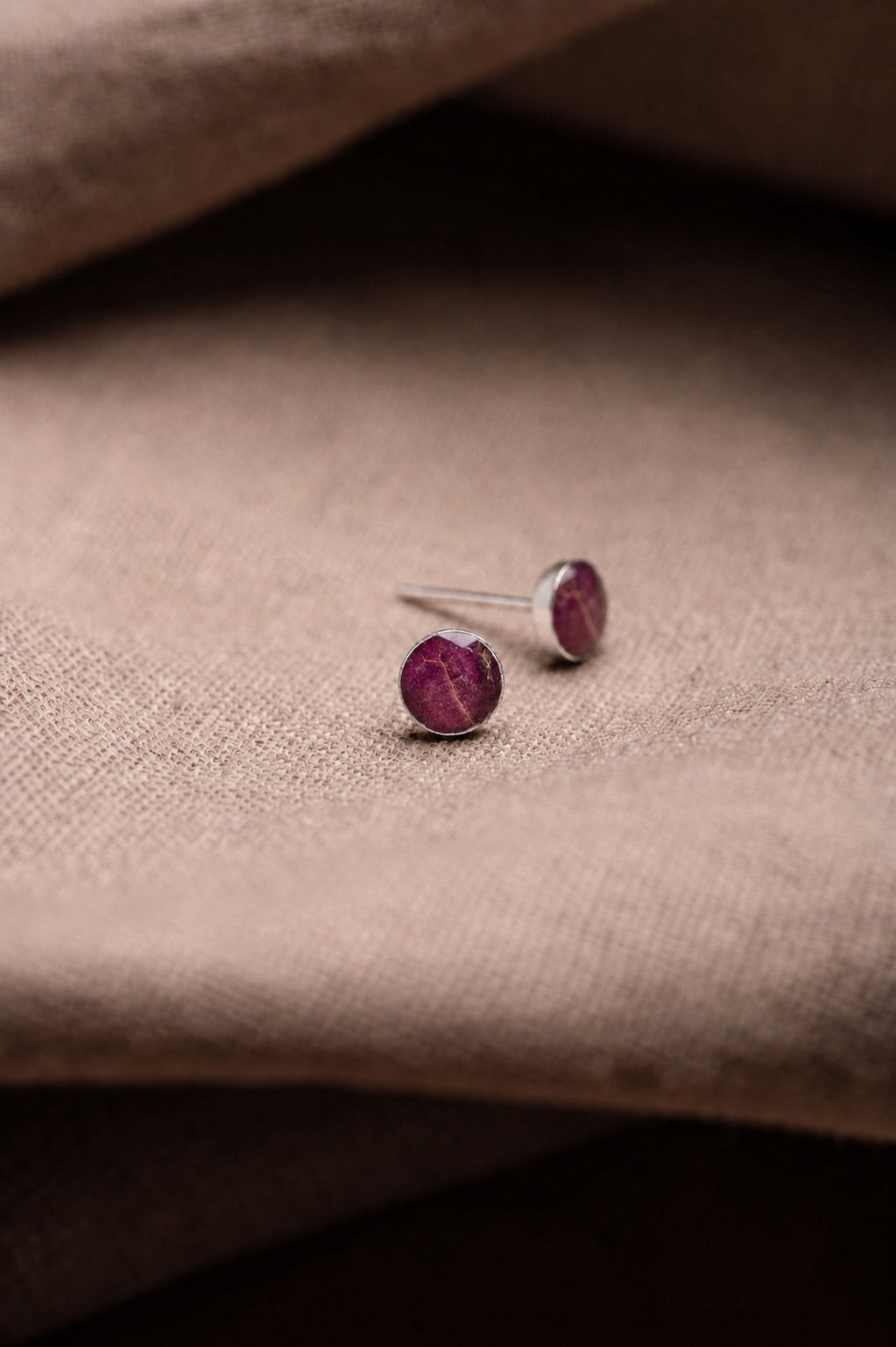 Maple Leaf Stud Earrings Silver