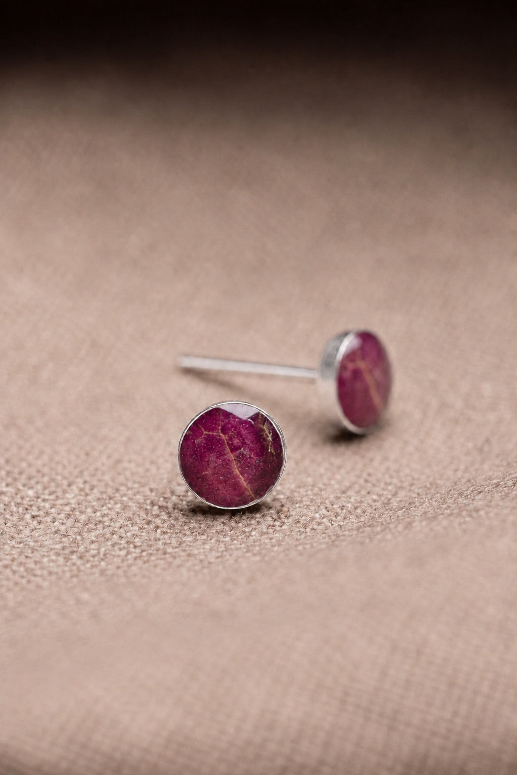 Maple Leaf Stud Earrings Silver