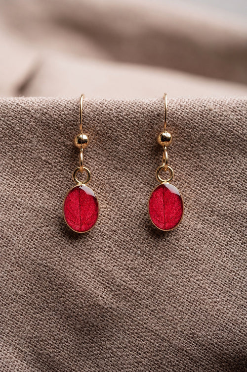 Bougainvillea Oval Earrings Gold