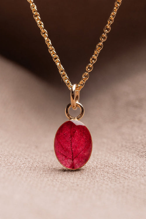 Bougainvillea Oval Necklace Gold