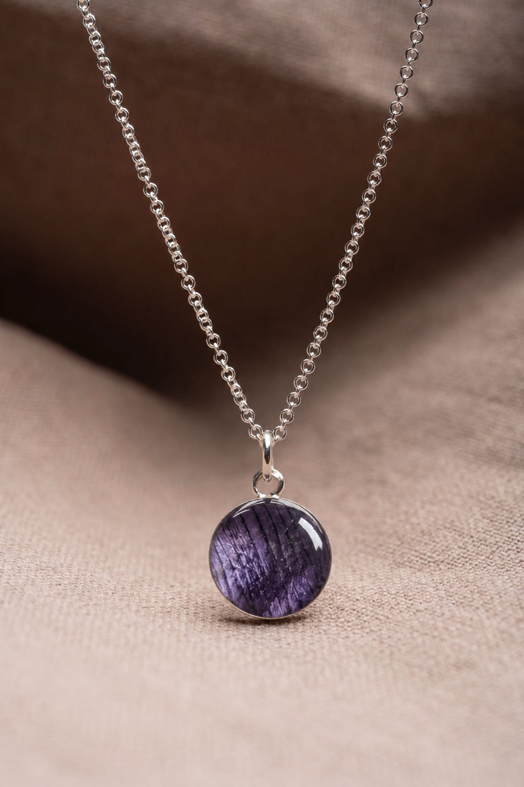 Tulip Round Necklace Silver