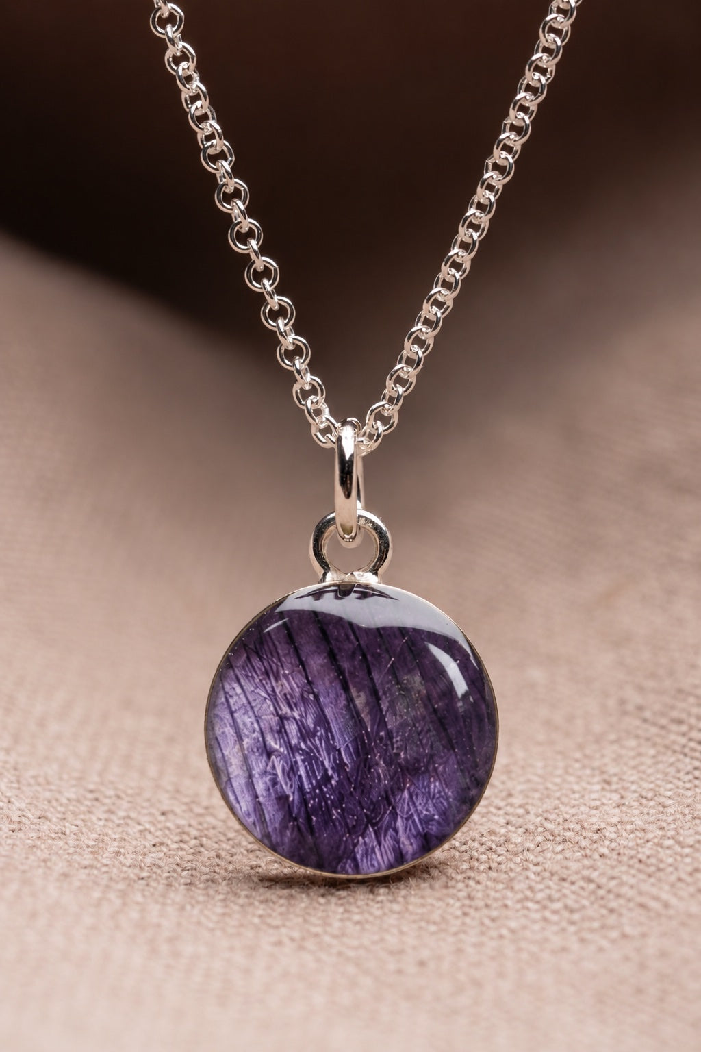 Tulip Round Necklace Silver