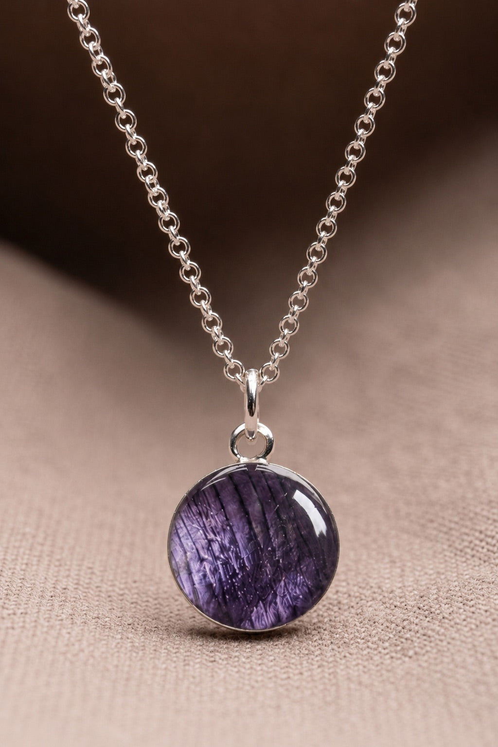Tulip Round Necklace Silver