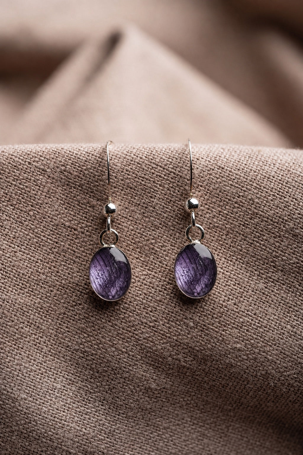 Tulip Oval Earrings Silver