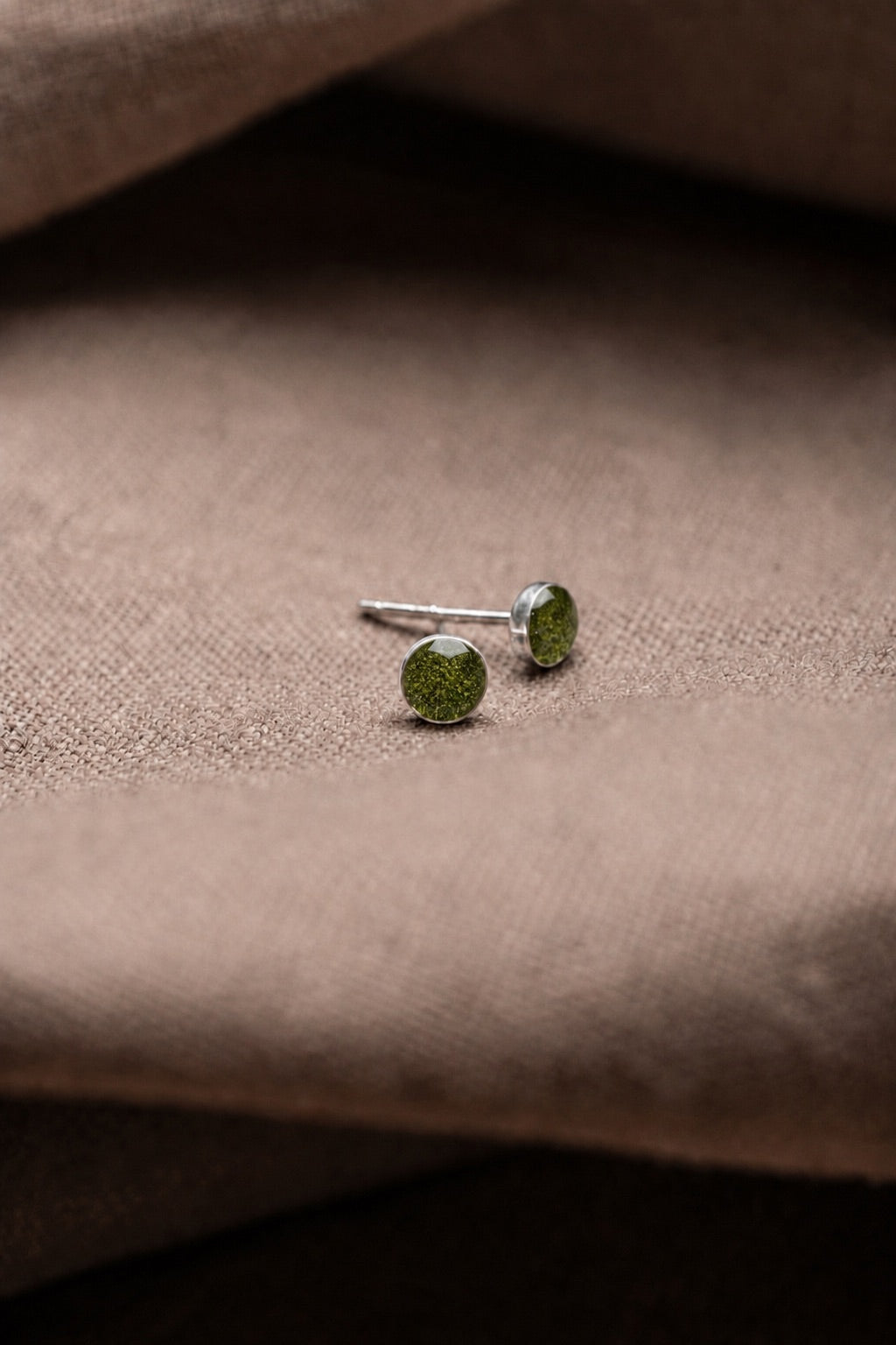Sage Stud Earrings Silver