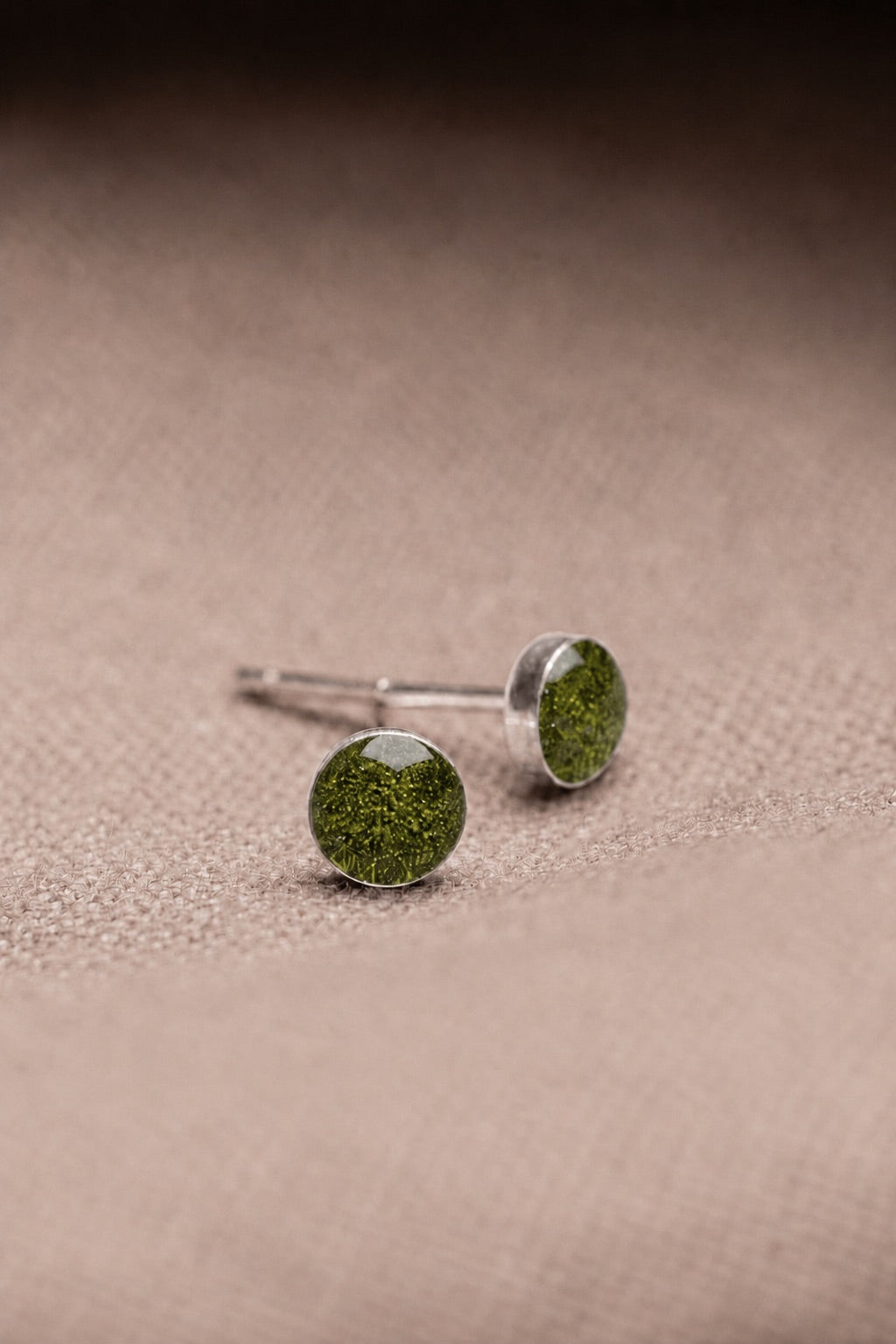 Sage Stud Earrings Silver
