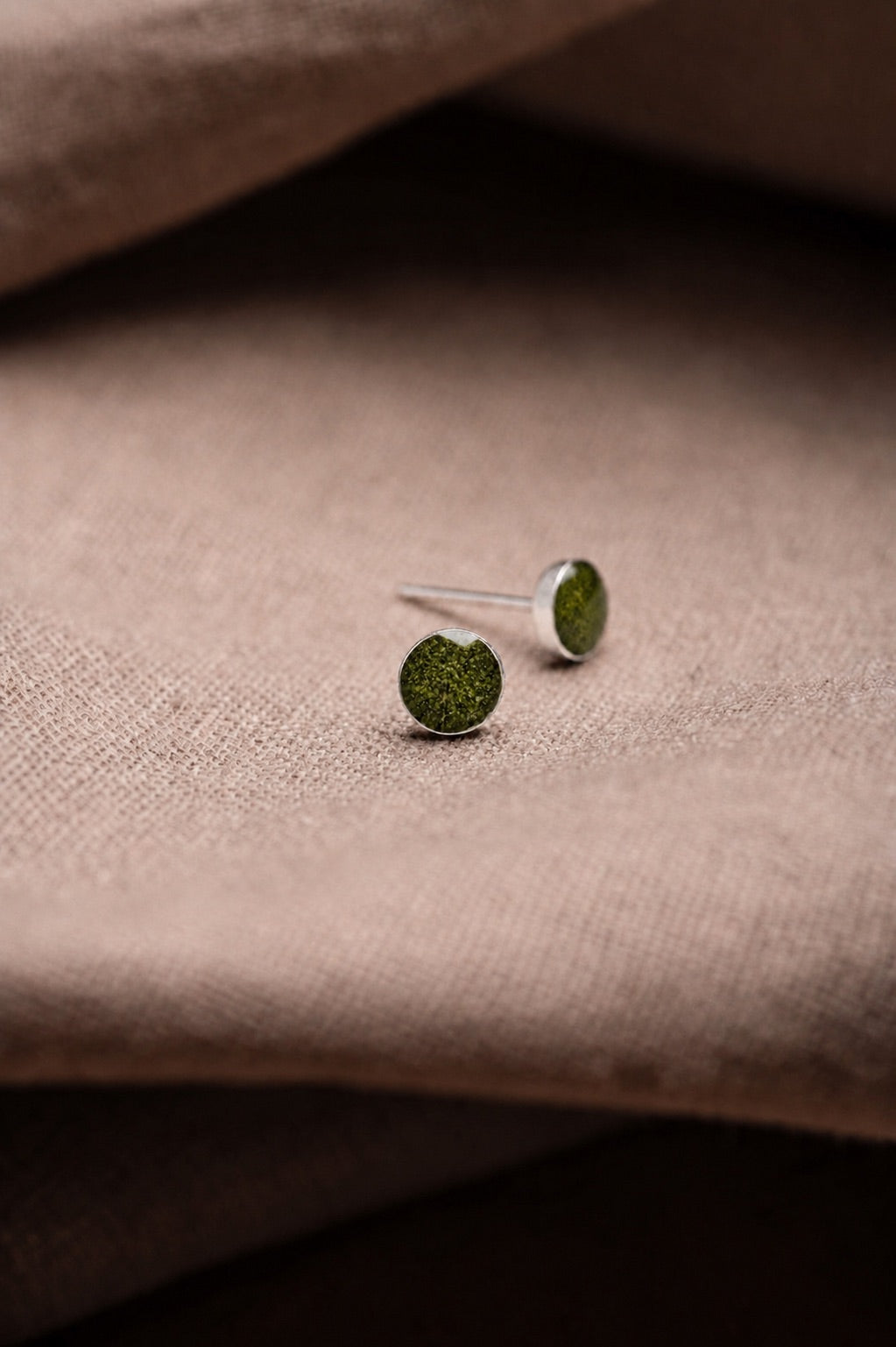 Sage Stud Earrings Silver
