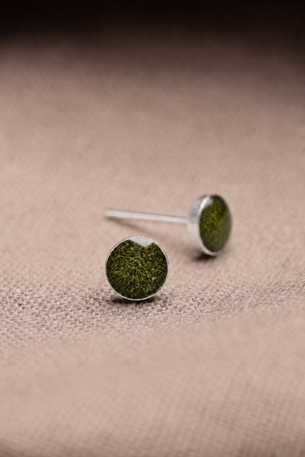 Sage Stud Earrings Silver