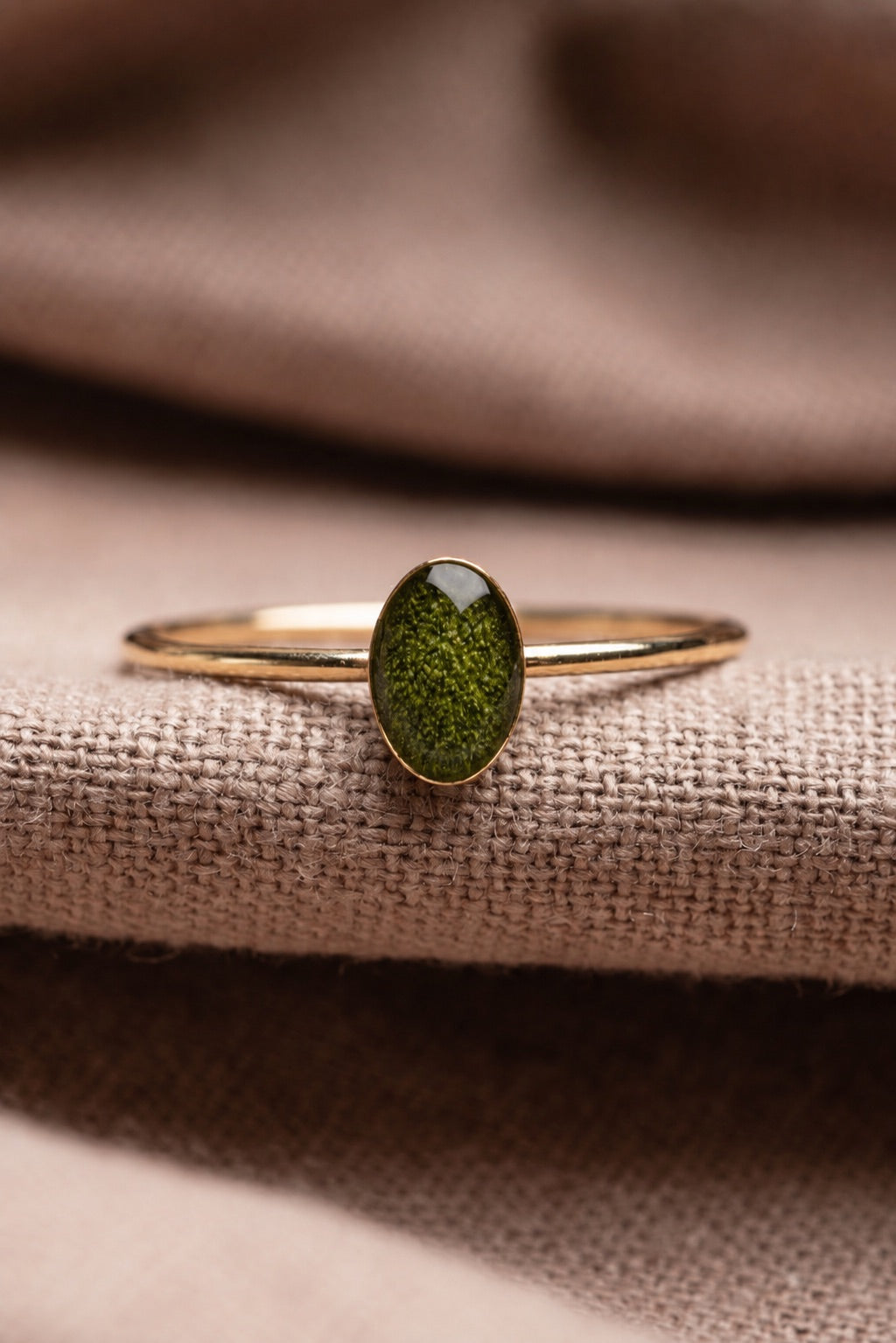 Sage Oval Stacking Ring Gold
