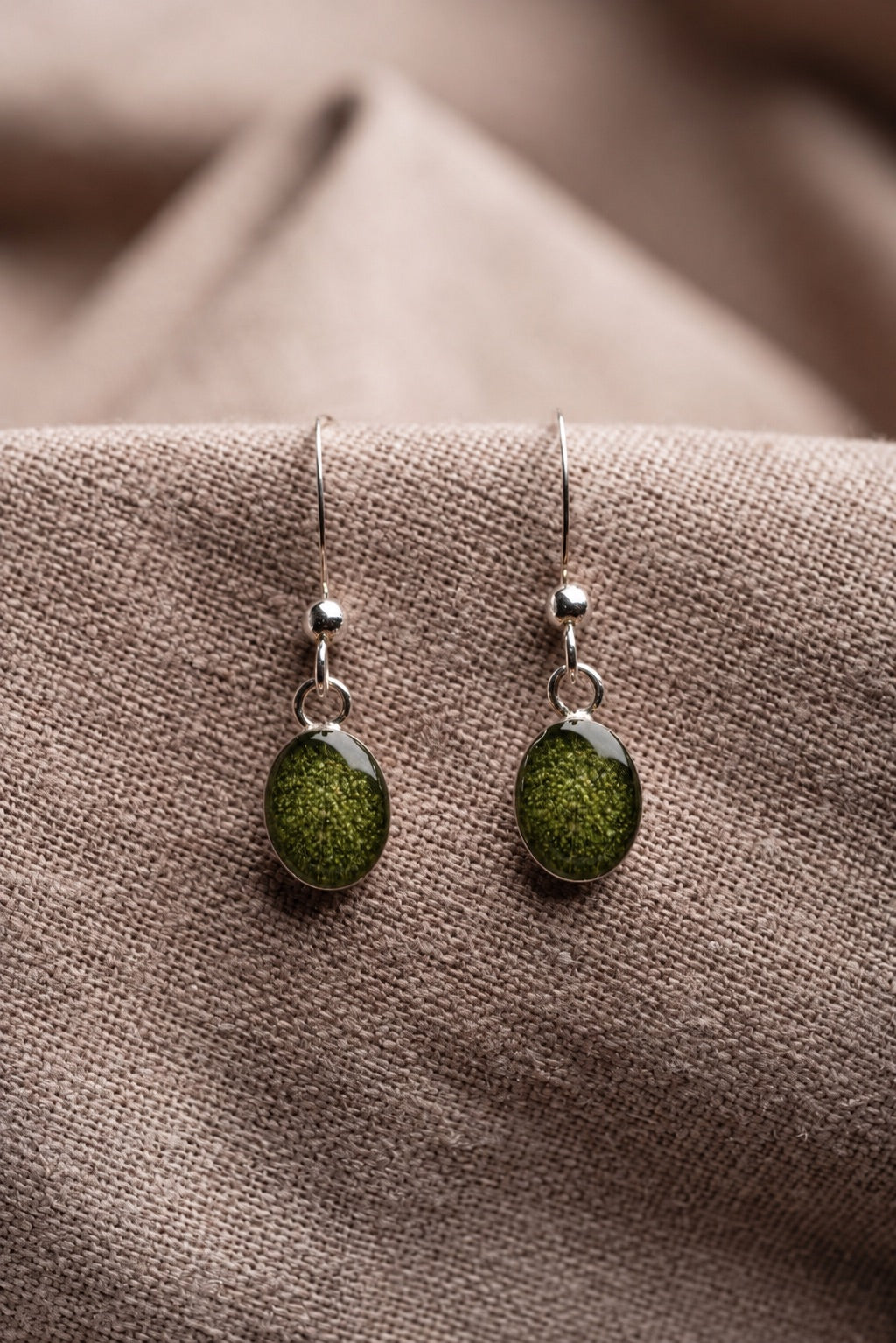 Sage Oval Earrings Silver
