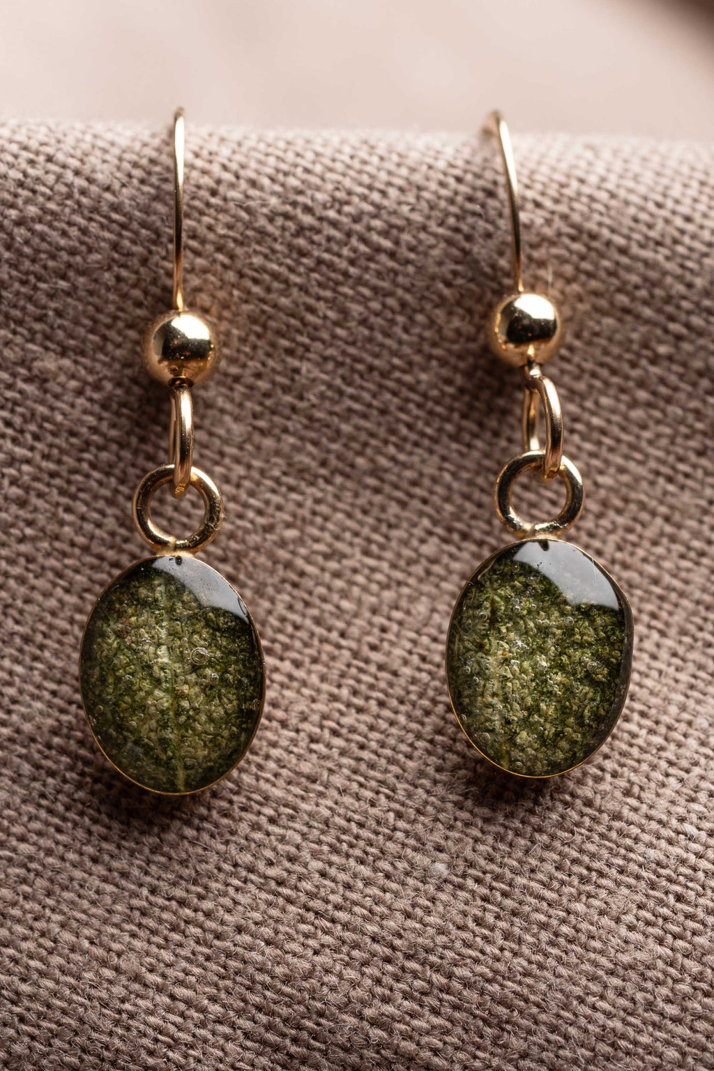 Sage Oval Earrings Gold