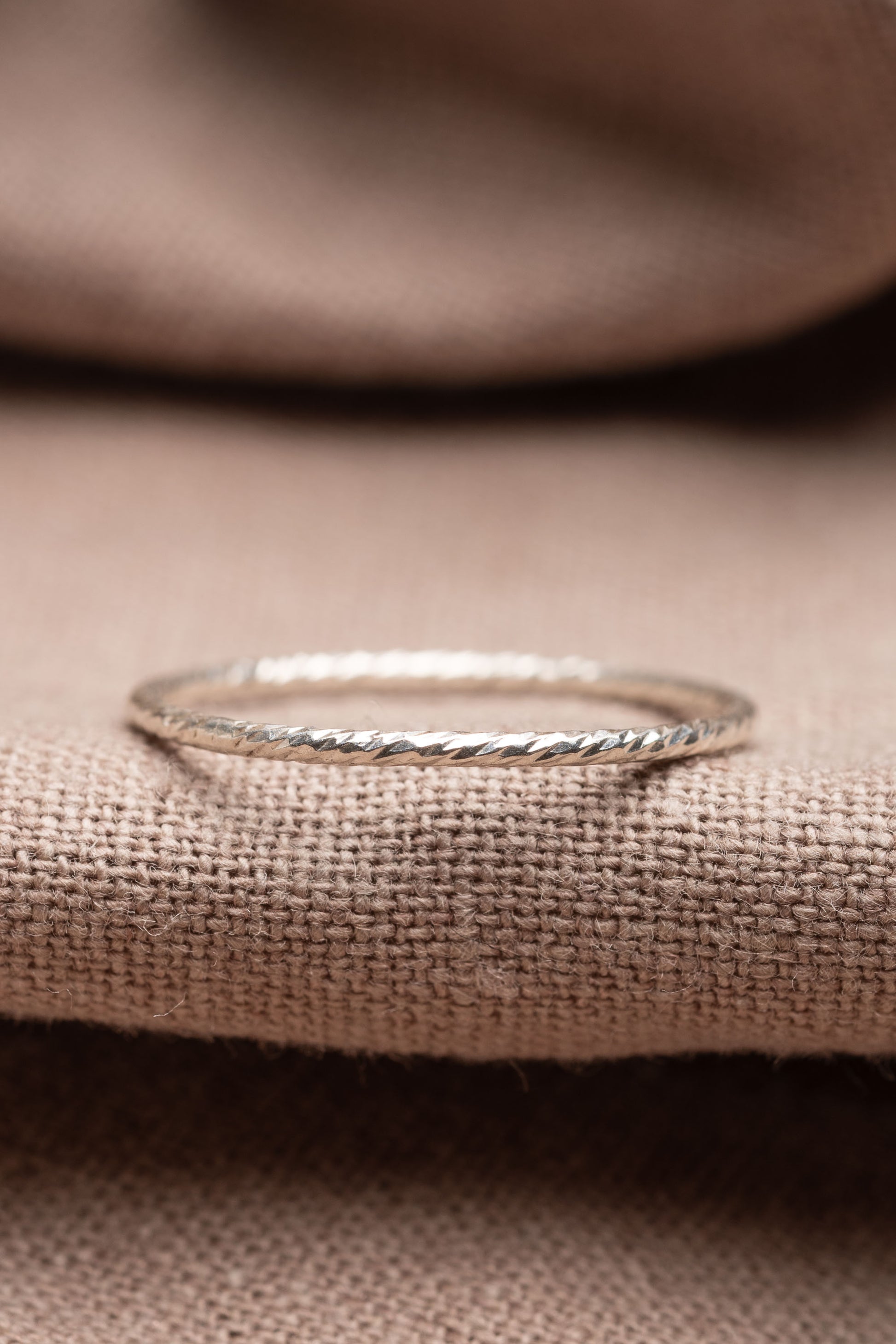 Rope Stacking Ring Silver