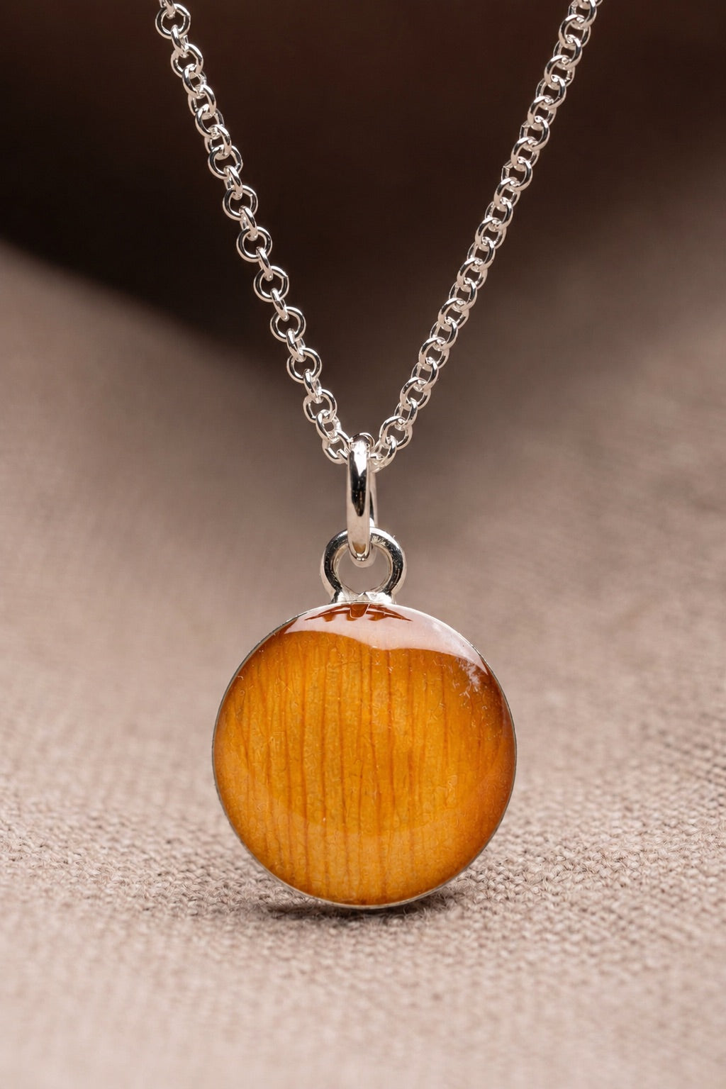Sunflower Round Necklace Silver