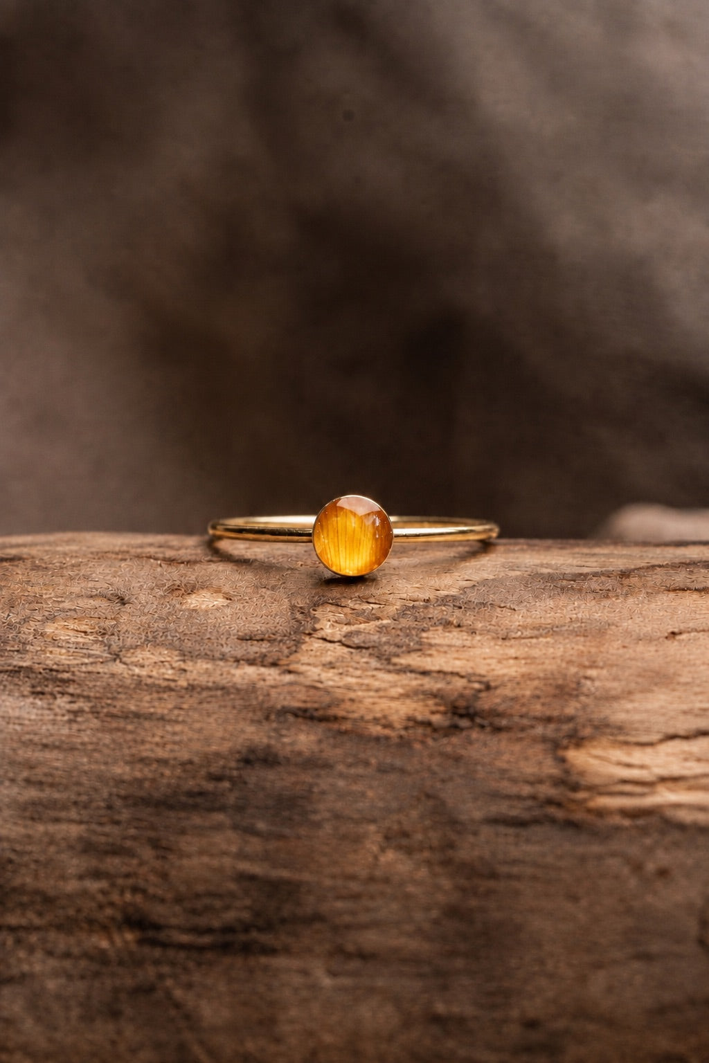 Sunflower Round Stacking Ring Gold