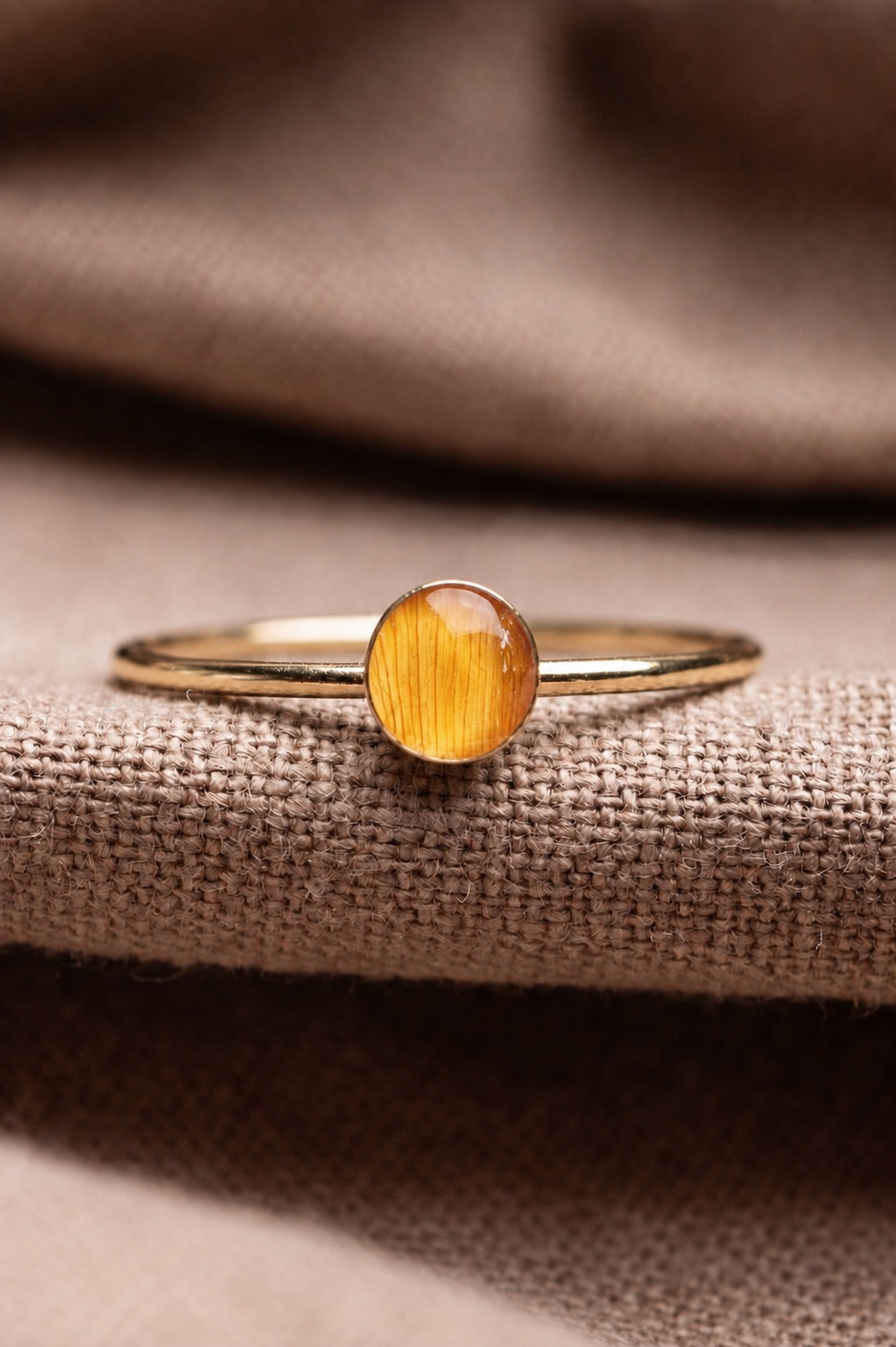 Sunflower Round Stacking Ring Gold