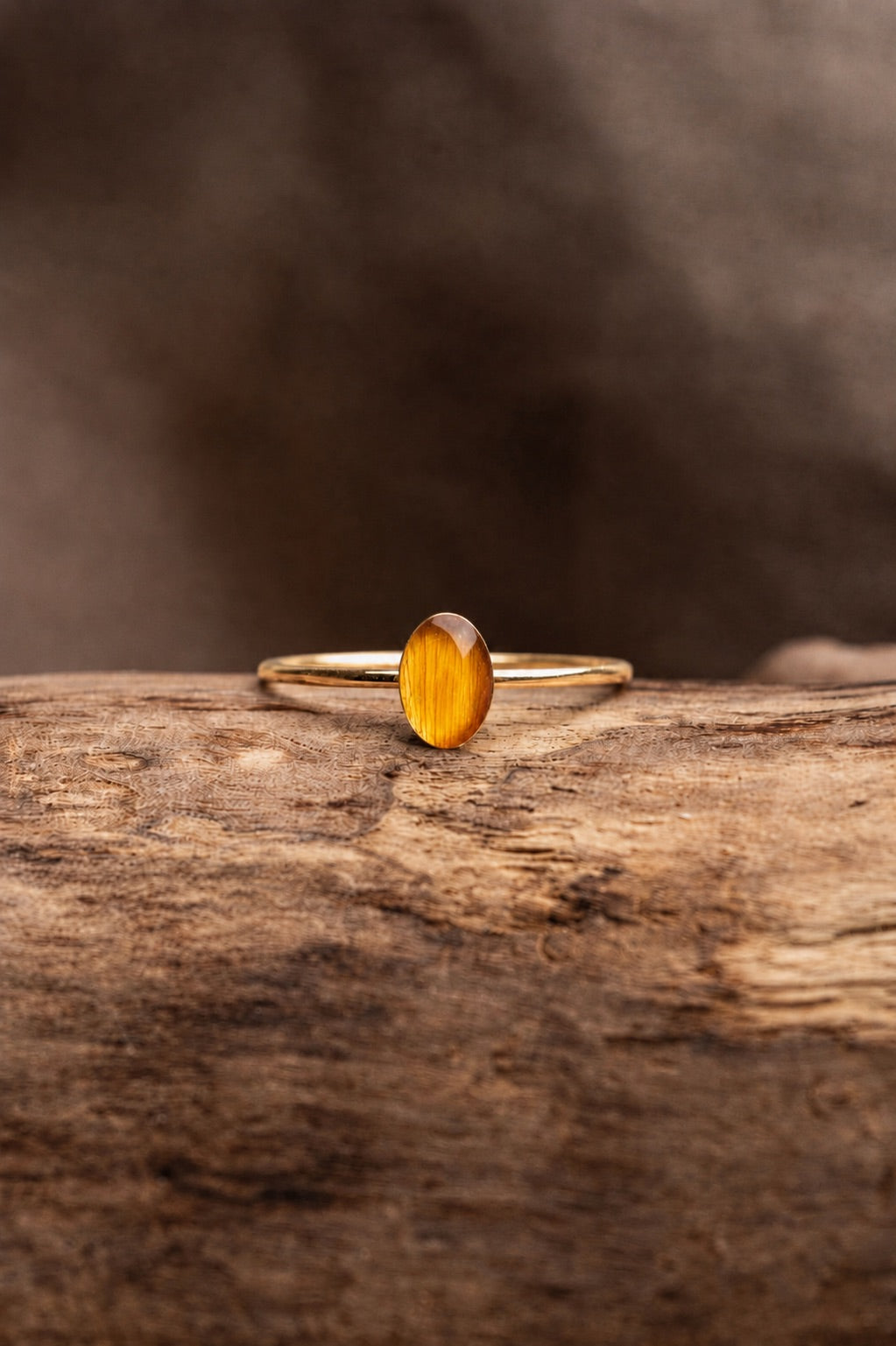 Sunflower Oval Stacking Ring Gold