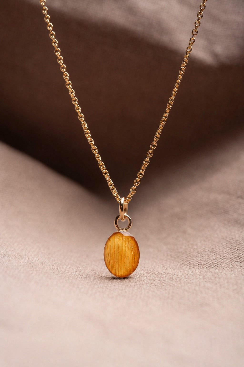 Sunflower Oval Necklace Gold