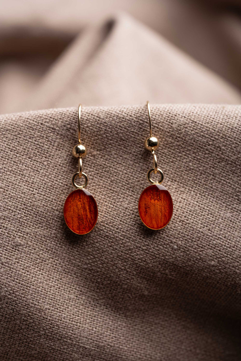 Tiger Lily Oval Earrings Gold